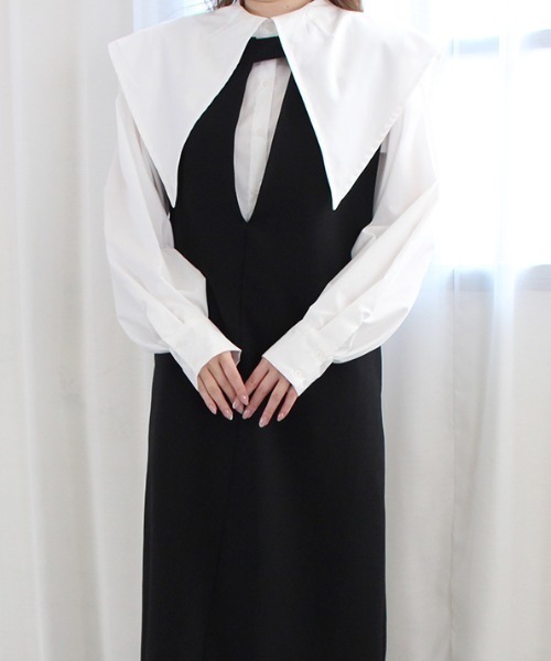 MODE ROBE（モードローブ）の「2WAY Vネックワンピース（ワンピース・レディース・アイボリー/ブラック/ベージュ・FREE）」の17枚目の写真