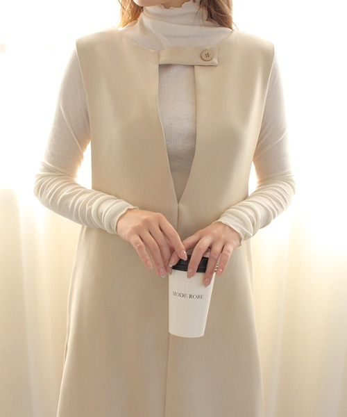 MODE ROBE（モードローブ）の「2WAY Vネックワンピース（ワンピース・レディース・アイボリー/ブラック/ベージュ・FREE）」の22枚目の写真