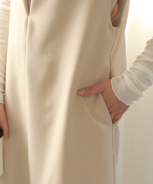 MODE ROBE（モードローブ）の「2WAY Vネックワンピース（ワンピース・レディース・アイボリー/ブラック/ベージュ・FREE）」の14枚目の写真