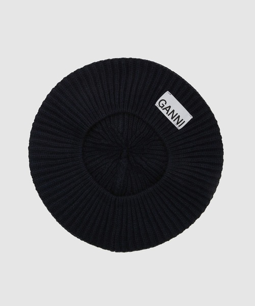 GANNI(ガニー)の「Rib Knit Accessories(ハンチング/ベレー帽・レディース・ブラック・ONE SIZE)」の3枚目の写真