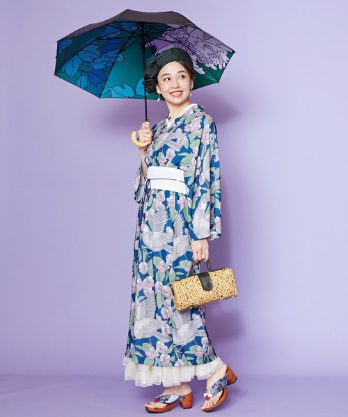 カヤ（カヤ）の「【カヤ】和の赴き傘 天井画日傘 晴雨兼用（長傘・レディース・レッド/ブルーグリーン/その他/イエロー×グリーン・FREE）」の13枚目の写真