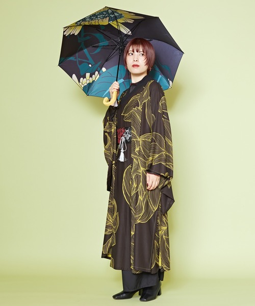 カヤ（カヤ）の「【カヤ】和の赴き傘 天井画日傘 晴雨兼用（長傘・レディース・レッド/ブルーグリーン/その他/イエロー×グリーン・FREE）」の20枚目の写真