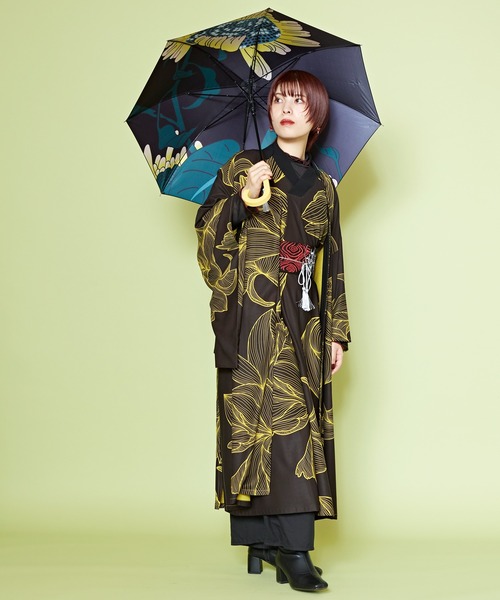 カヤ（カヤ）の「【カヤ】和の赴き傘 天井画日傘 晴雨兼用（長傘・レディース・レッド/ブルーグリーン/その他/イエロー×グリーン・FREE）」の21枚目の写真