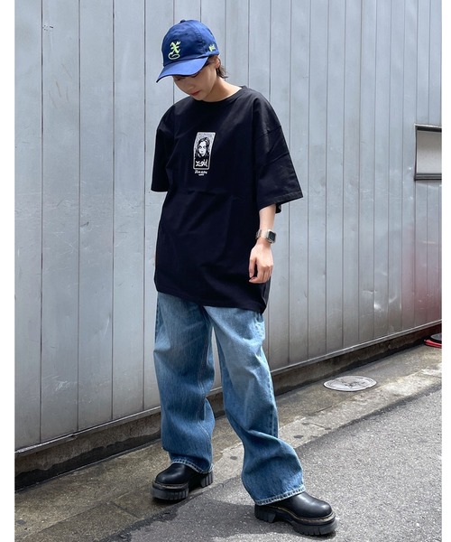 X-girl（エックスガール）の「NOISE FACE S/S TEE/ノイズフェイス　Tシャツ（Tシャツ/カットソー・レディース・ブラック/ホワイト/オレンジ・XL/M/L/S）」の19枚目の写真