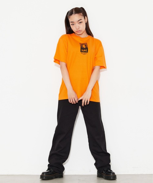 X-girl（エックスガール）の「NOISE FACE S/S TEE/ノイズフェイス　Tシャツ（Tシャツ/カットソー・レディース・ブラック/ホワイト/オレンジ・XL/M/L/S）」の21枚目の写真