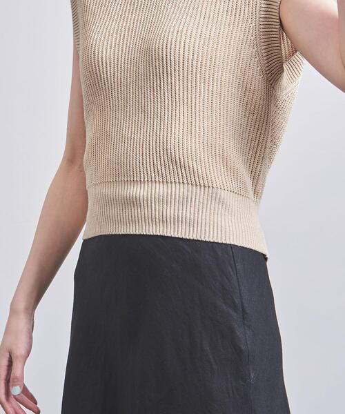 SALE★美品【UNITED ARROWS】 アゼVネックニット ミドルゲージ アゼ Vネックニット ―ウォッシャブル―