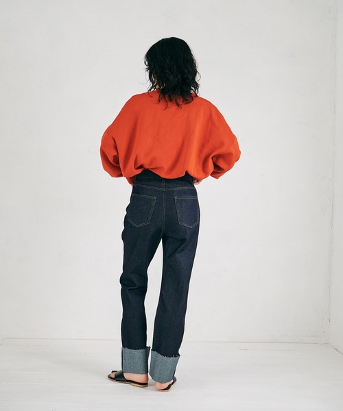 4youstory（フォーユーストーリー）の「【4youstory】ターンアップリジットデニムパンツ（デニムパンツ・レディース・ブラック/インディゴブルー・SMALL/MEDIUM）」の10枚目の写真