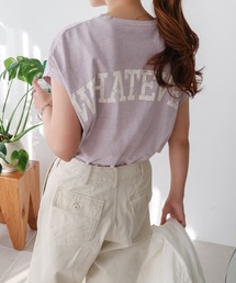 ピグメントかすれロゴ背中プリントTシャツ