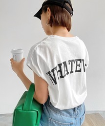 ピグメントかすれロゴ背中プリントTシャツ