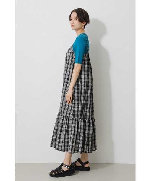 ワンピース Check asymmetrical camisole onepiece CHECK CAMISOLE ONEPIECE/チェックキャミソールワンピース