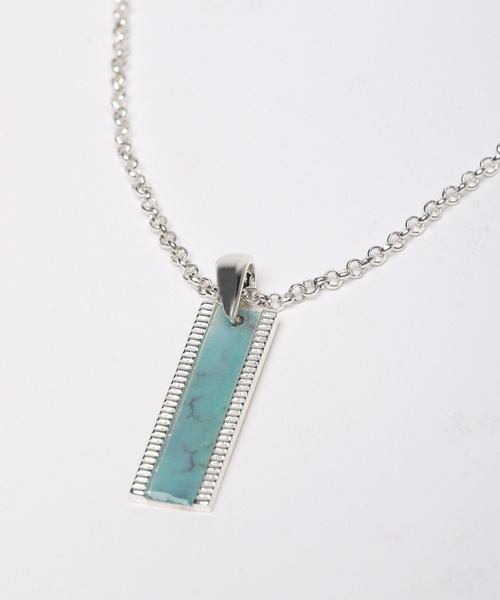 PAGEBOY（ページボーイ）の「ターコイズプレートネックレス（ネックレス・レディース・シルバー・FREE）」の2枚目の写真