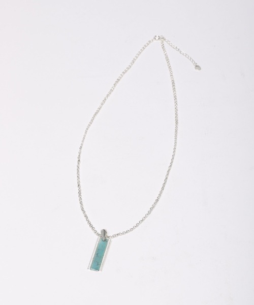 PAGEBOY（ページボーイ）の「ターコイズプレートネックレス（ネックレス・レディース・シルバー・FREE）」の3枚目の写真