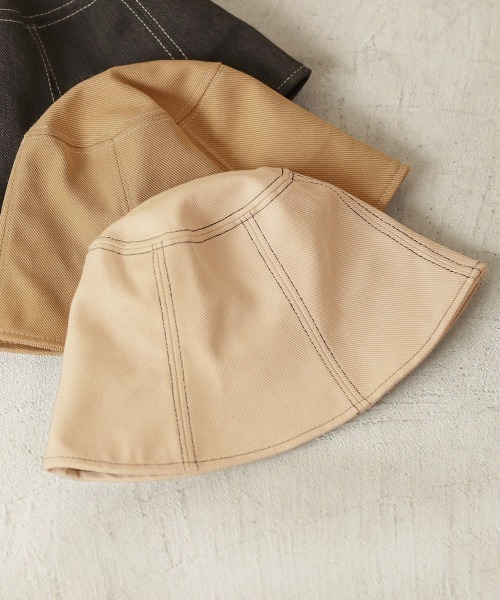 Bab（バブ）の「ステッチデザインキャンバスバケットハット（ハット・レディース・ブラック/ベージュ/アイボリー・ONESIZE）」の17枚目の写真