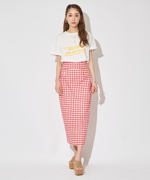 SPIRALGIRL（スパイラルガール）の「ロールアップロゴTシャツ（Tシャツ/カットソー・レディース・オフホワイト/イエロー/ブルー・FREE）」の11枚目の写真