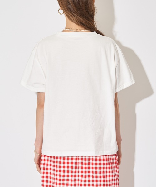 SPIRALGIRL（スパイラルガール）の「ロールアップロゴTシャツ（Tシャツ/カットソー・レディース・オフホワイト/イエロー/ブルー・FREE）」の15枚目の写真