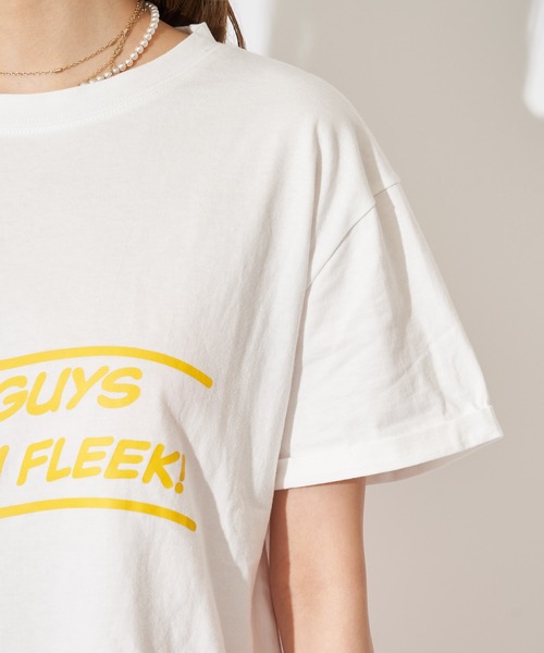 SPIRALGIRL（スパイラルガール）の「ロールアップロゴTシャツ（Tシャツ/カットソー・レディース・オフホワイト/イエロー/ブルー・FREE）」の17枚目の写真