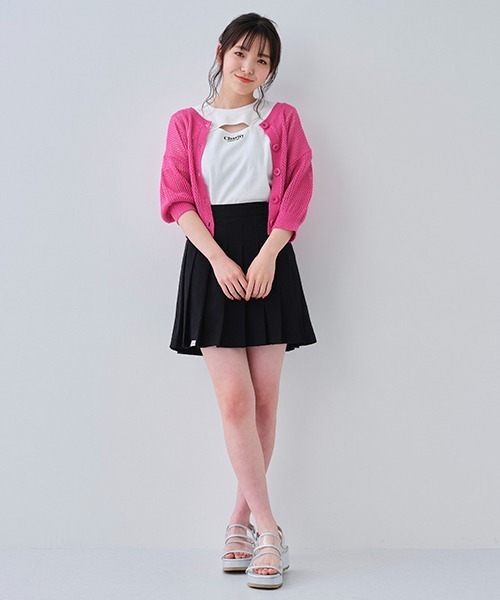 LOVETOXIC(ラブトキシック)の「6分袖メッシュカーディガン(カーディガン/ボレロ・キッズ・グリーン/オフホワイト/ピンク/ターコイズブルー・L/S/M)」の13枚目の写真