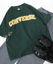 CONVERSE（コンバース）の「CONVERSE（コンバース）カレッジロゴアップリケTシャツ（Tシャツ/カットソー・メンズ）」