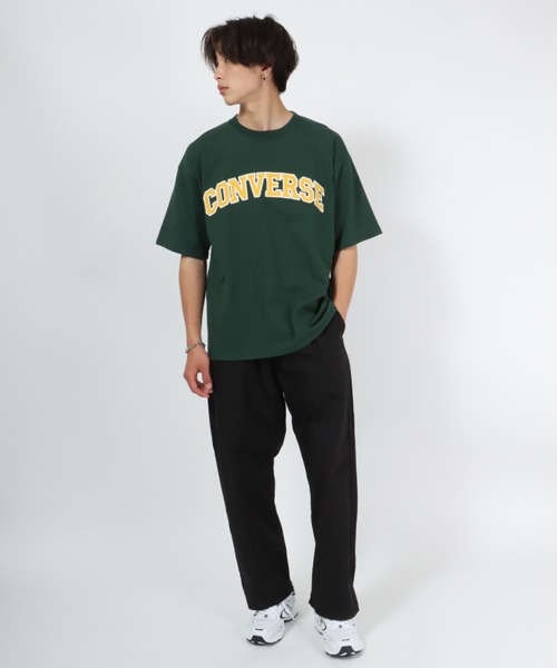 CONVERSE（コンバース）の「CONVERSE（コンバース）カレッジロゴアップリケTシャツ（Tシャツ/カットソー・メンズ・ネイビー/グリーン/ホワイト/スミクロ・L/LL/M）」の20枚目の写真