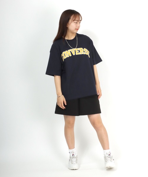 CONVERSE（コンバース）の「CONVERSE（コンバース）カレッジロゴアップリケTシャツ（Tシャツ/カットソー・メンズ・ネイビー/グリーン/ホワイト/スミクロ・L/LL/M）」の22枚目の写真