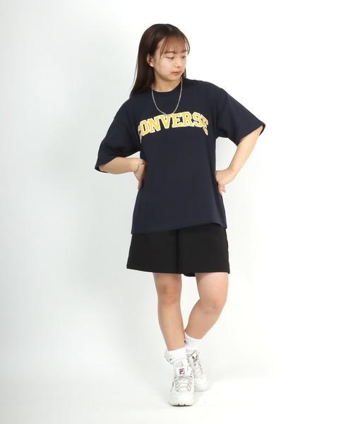 CONVERSE（コンバース）の「CONVERSE（コンバース）カレッジロゴアップリケTシャツ（Tシャツ/カットソー・メンズ・ネイビー/グリーン/ホワイト/スミクロ・L/LL/M）」の21枚目の写真