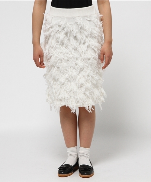 mystic(ミスティック)の「フリンジニットスカート(スカート・レディース・オフホワイト/ベージュ・フリ-)」の3枚目の写真