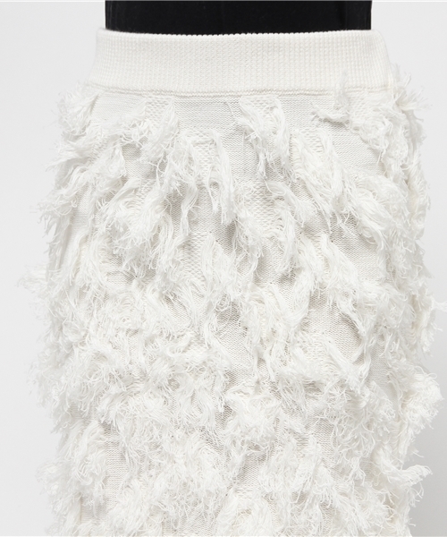 mystic(ミスティック)の「フリンジニットスカート(スカート・レディース・オフホワイト/ベージュ・フリ-)」の6枚目の写真