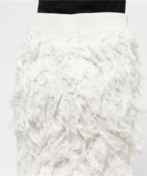 mystic(ミスティック)の「フリンジニットスカート(スカート・レディース・オフホワイト/ベージュ・フリ-)」の7枚目の写真