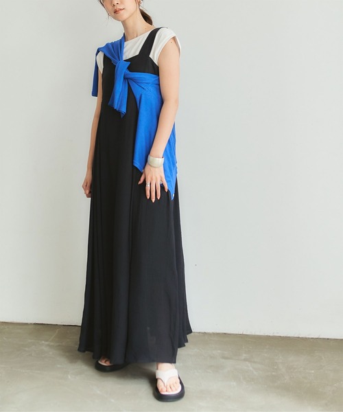 titivate（ティティベイト）の「スクエアネックノースリーブワンピース（ワンピース・レディース・オレンジ/イエロー/ブラック・M/L/PS(XS－S)）」の2枚目の写真