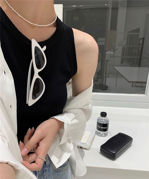 me+em select(ミームセレクト)の「アメスリリブニットカラータンクトップ(タンクトップ・レディース・グリーン/ブラック/イエロー/ホワイト・FREE)」の11枚目の写真