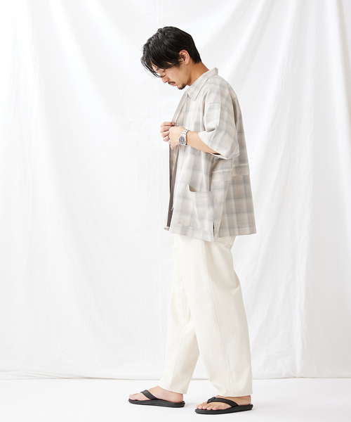 JOURNAL STANDARD(ジャーナルスタンダード)の「オンブレチェック バーバーシャツジャケット(シャツ/ブラウス・メンズ・ベージュ/グレー/ネイビー・MEDIUM/LARGE)」の14枚目の写真