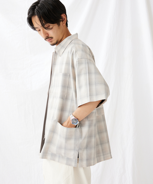 JOURNAL STANDARD(ジャーナルスタンダード)の「オンブレチェック バーバーシャツジャケット(シャツ/ブラウス・メンズ・ベージュ/グレー/ネイビー・MEDIUM/LARGE)」の19枚目の写真