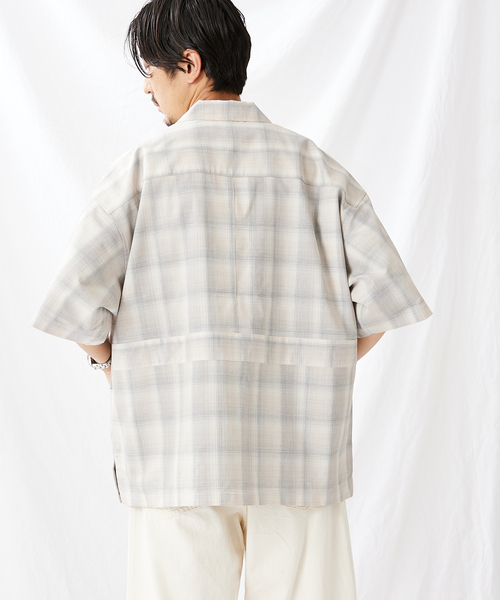 JOURNAL STANDARD(ジャーナルスタンダード)の「オンブレチェック バーバーシャツジャケット(シャツ/ブラウス・メンズ・ベージュ/グレー/ネイビー・MEDIUM/LARGE)」の20枚目の写真