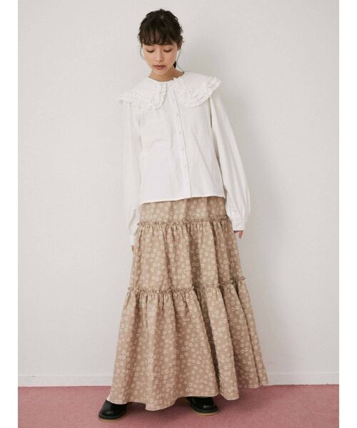 merry jenny（メリージェニー）の「フリルカラーパフスリーブブラウス（シャツ/ブラウス・レディース・グリーン/オフホワイト/ブラック・FREE）」の20枚目の写真