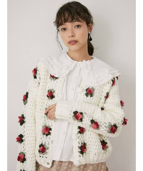 merry jenny（メリージェニー）の「フリルカラーパフスリーブブラウス（シャツ/ブラウス・レディース・グリーン/オフホワイト/ブラック・FREE）」の21枚目の写真