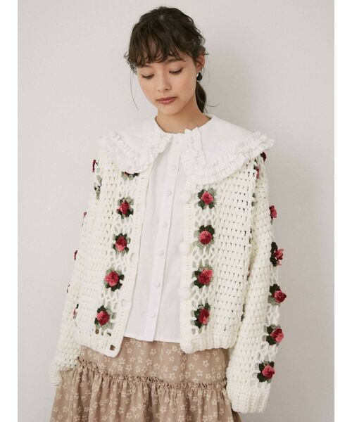 merry jenny（メリージェニー）の「フリルカラーパフスリーブブラウス（シャツ/ブラウス・レディース・グリーン/オフホワイト/ブラック・FREE）」の22枚目の写真