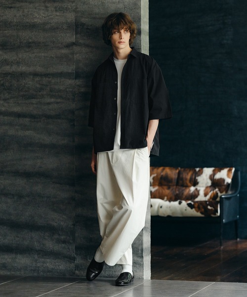 epnok(エプノック)の「Cotton Twill 1Tuck Easy Pants/コットンツイルワンタックイージーパンツ(スラックス・メンズ・オフホワイト/グリーン・SMALL/MEDIUM/LARGE)」の9枚目の写真
