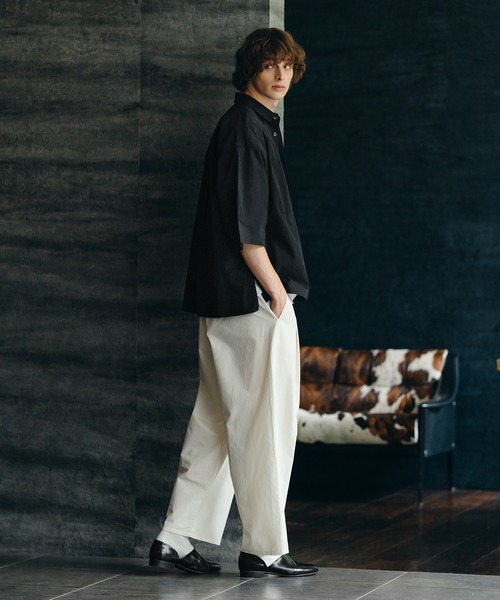 epnok(エプノック)の「Cotton Twill 1Tuck Easy Pants/コットンツイルワンタックイージーパンツ(スラックス・メンズ・オフホワイト/グリーン・SMALL/MEDIUM/LARGE)」の10枚目の写真