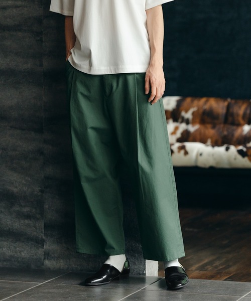 epnok(エプノック)の「Cotton Twill 1Tuck Easy Pants/コットンツイルワンタックイージーパンツ(スラックス・メンズ・オフホワイト/グリーン・SMALL/MEDIUM/LARGE)」の15枚目の写真