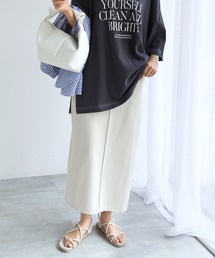 梨地ポンチタイトスカート