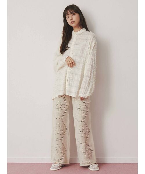 merry jenny（メリージェニー）の「シアーフリンジチャイナシャツ（シャツ/ブラウス・レディース・アイボリー/ピンク・FREE）」の7枚目の写真