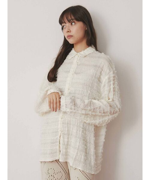 merry jenny（メリージェニー）の「シアーフリンジチャイナシャツ（シャツ/ブラウス・レディース・アイボリー/ピンク・FREE）」の21枚目の写真