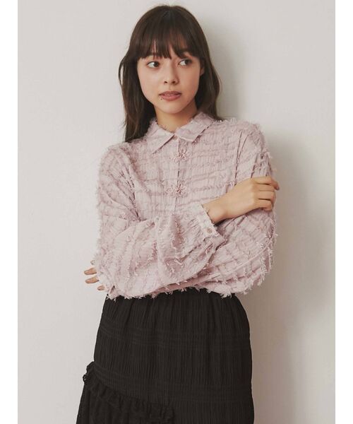 merry jenny（メリージェニー）の「シアーフリンジチャイナシャツ（シャツ/ブラウス・レディース・アイボリー/ピンク・FREE）」の17枚目の写真
