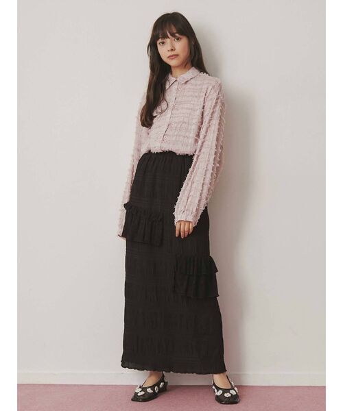 merry jenny（メリージェニー）の「シアーフリンジチャイナシャツ（シャツ/ブラウス・レディース・アイボリー/ピンク・FREE）」の8枚目の写真