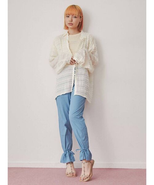 merry jenny（メリージェニー）の「シアーフリンジチャイナシャツ（シャツ/ブラウス・レディース・アイボリー/ピンク・FREE）」の9枚目の写真