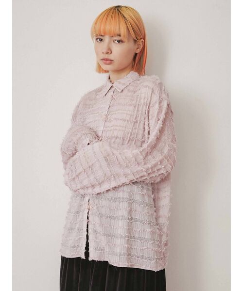 merry jenny（メリージェニー）の「シアーフリンジチャイナシャツ（シャツ/ブラウス・レディース・アイボリー/ピンク・FREE）」の14枚目の写真