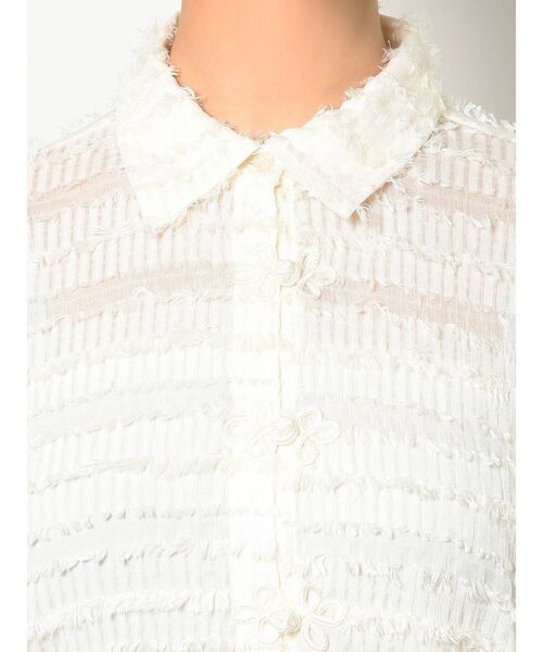 merry jenny（メリージェニー）の「シアーフリンジチャイナシャツ（シャツ/ブラウス・レディース・アイボリー/ピンク・FREE）」の6枚目の写真