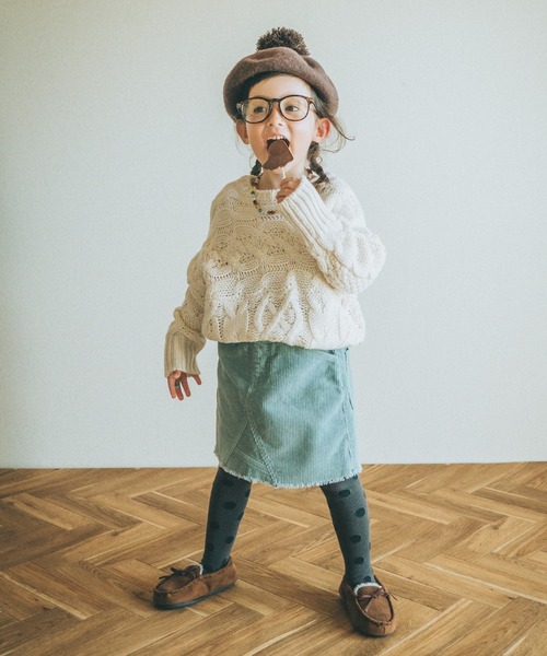 MAKE YOUR DAY（メイクユアデイ）の「梵天付きベレー帽（ハンチング/ベレー帽・キッズ・オレンジ/ブラック/ブラウン/グレー・52/50/56/48/54）」の8枚目の写真