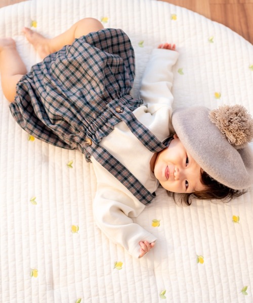 MAKE YOUR DAY（メイクユアデイ）の「梵天付きベレー帽（ハンチング/ベレー帽・キッズ・オレンジ/ブラック/ブラウン/グレー・52/50/56/48/54）」の12枚目の写真