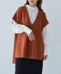 【shemoshelly】ディープVニットベスト